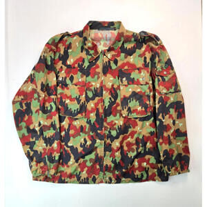 Swiss Army Vintage M83 Alpenflage Camo Field Jacket Mens Size XL